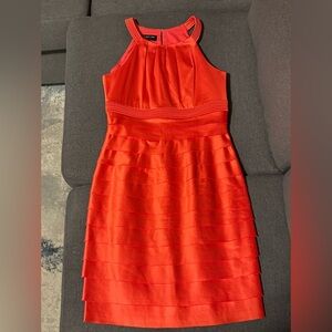Jones New York Vibrant Orange Pleated Dress size 4